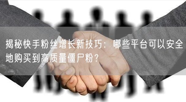 揭秘快手粉丝增长新技巧:哪些平台可以安全地购买到高质量僵尸粉?