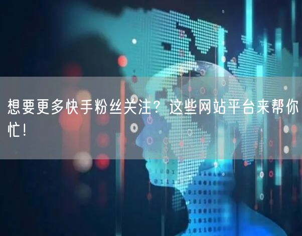 想要更多快手粉丝关注?这些网站平台来帮你忙!