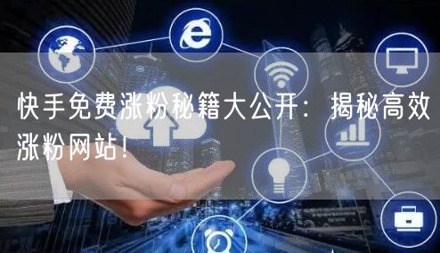 快手免费涨粉秘籍大公开:揭秘高效涨粉网站!