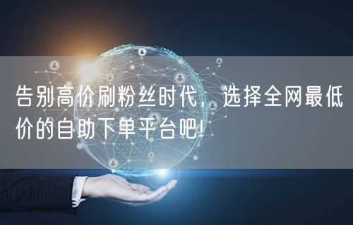 告别高价刷粉丝时代,选择全网最低价的自助下单平台吧!