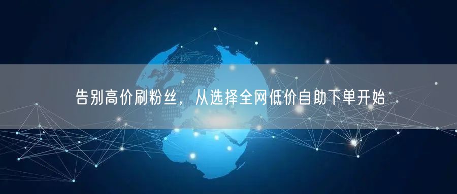 告别高价刷粉丝,从选择全网低价自助下单开始