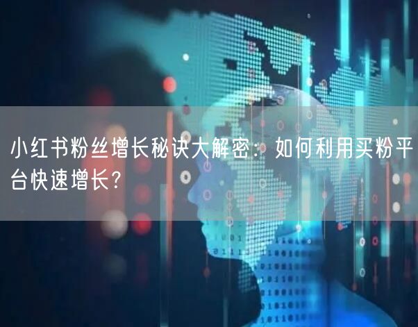 小红书粉丝增长秘诀大解密:如何利用买粉平台快速增长?
