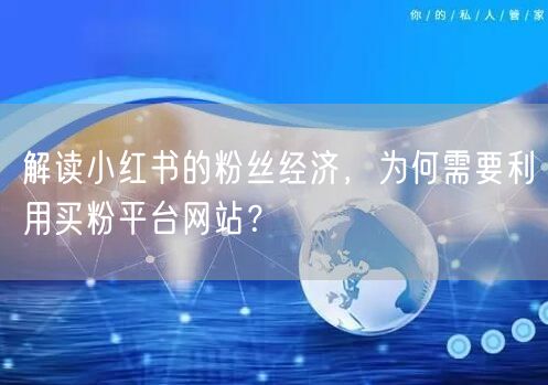 解读小红书的粉丝经济,为何需要利用买粉平台网站?